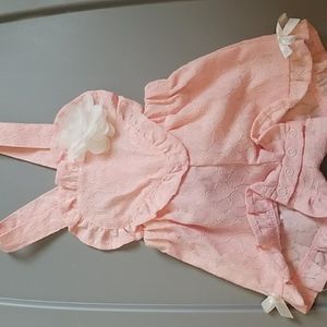 pink short set overalls 3/6 month